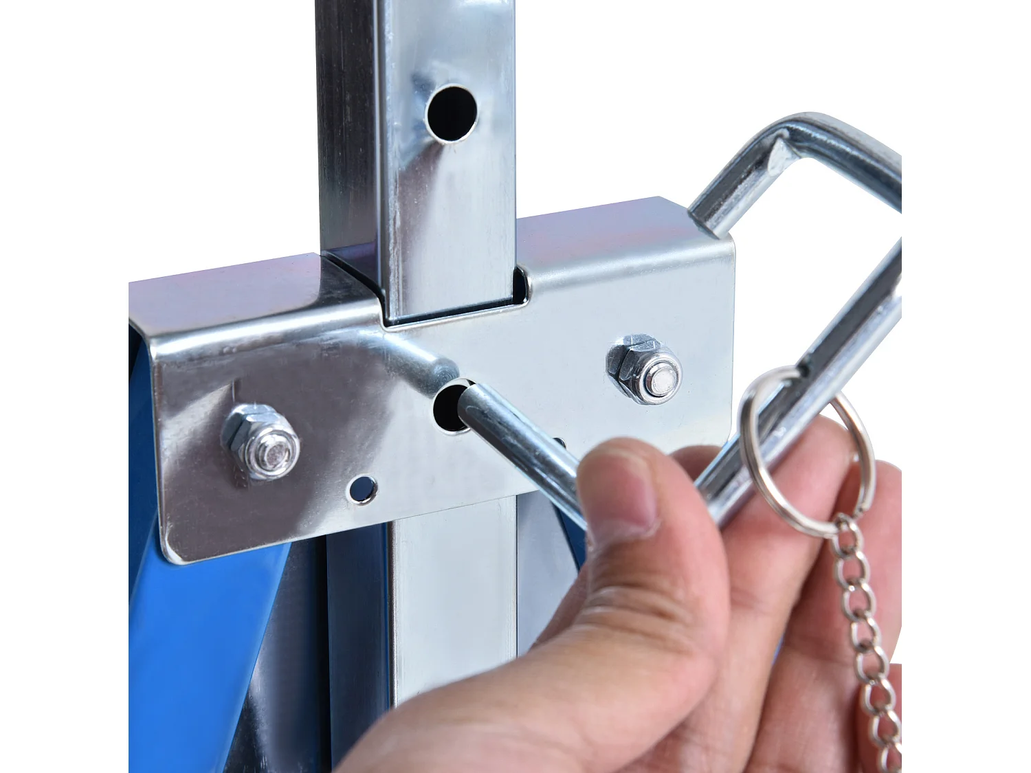 Caballetes telescópicos azul 68x58x130 cm HOMCOM