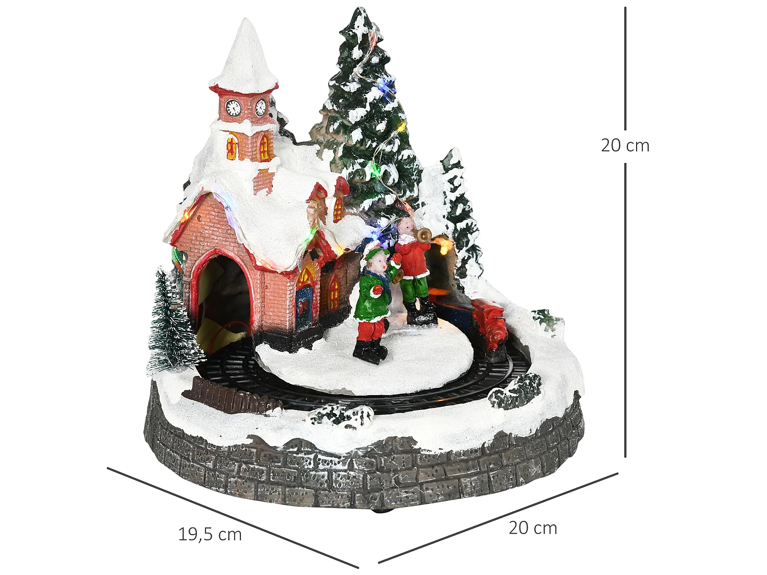 Pueblo navideño multicolor 20x19.5x20 cm HOMCOM