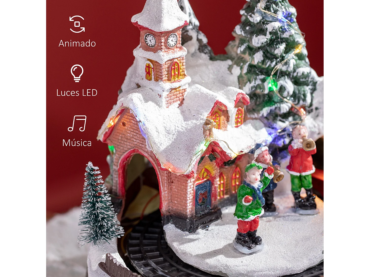 Pueblo navideño multicolor 20x19.5x20 cm HOMCOM