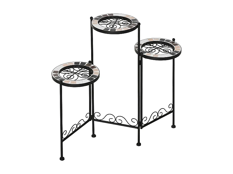 Soporte de metal para plantas negro 60x22x65 cm Outsunny