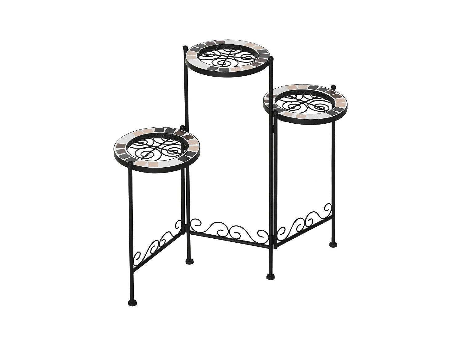 Soporte de metal para plantas negro 60x22x65 cm Outsunny