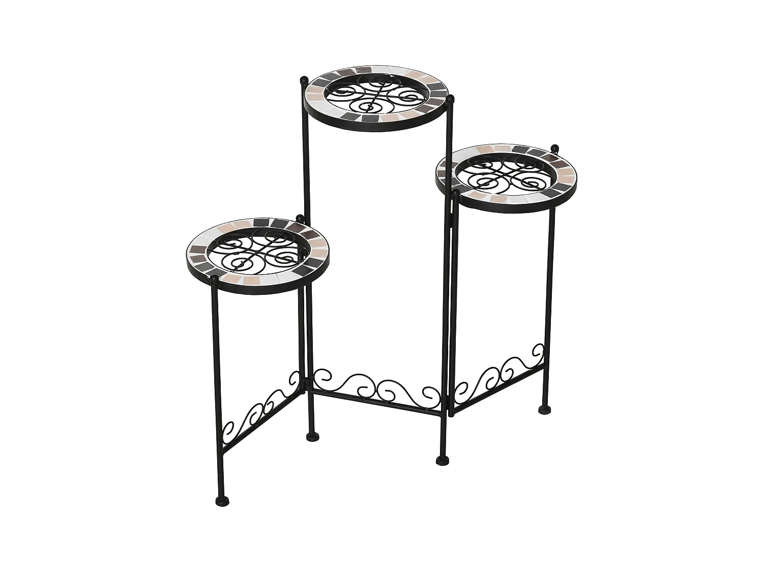 Soporte de metal para plantas negro 60x22x65 cm Outsunny