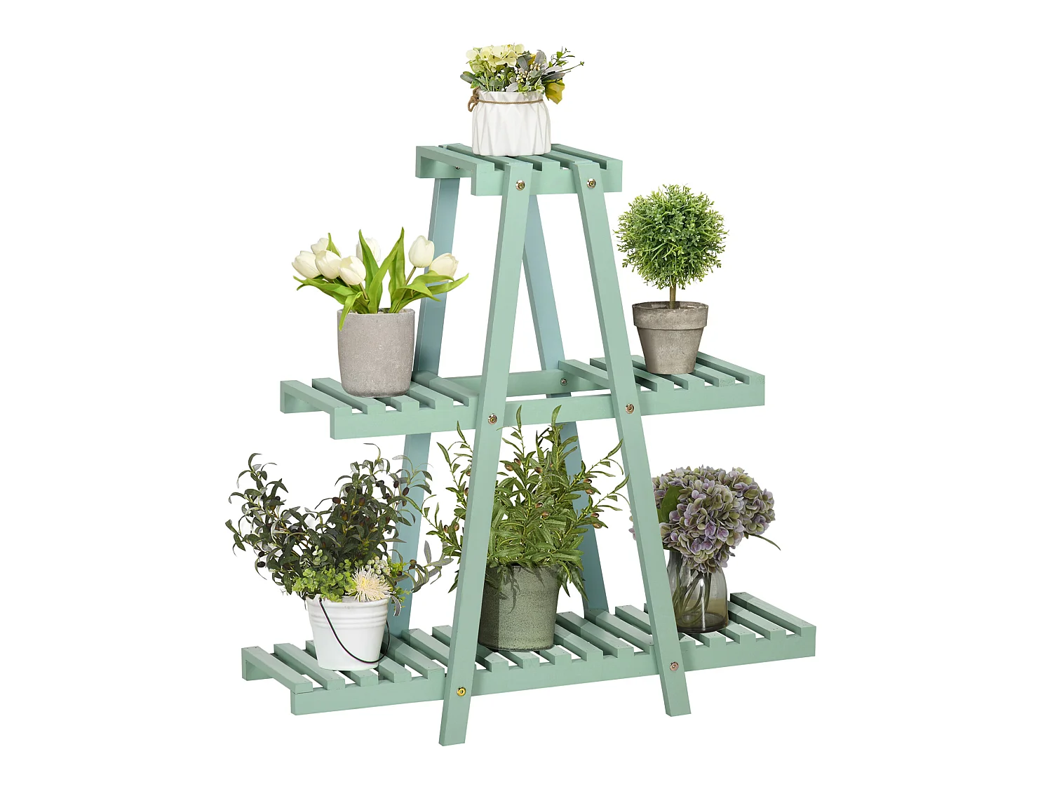 Estantería para plantas verde 76x26x76 cm Outsunny