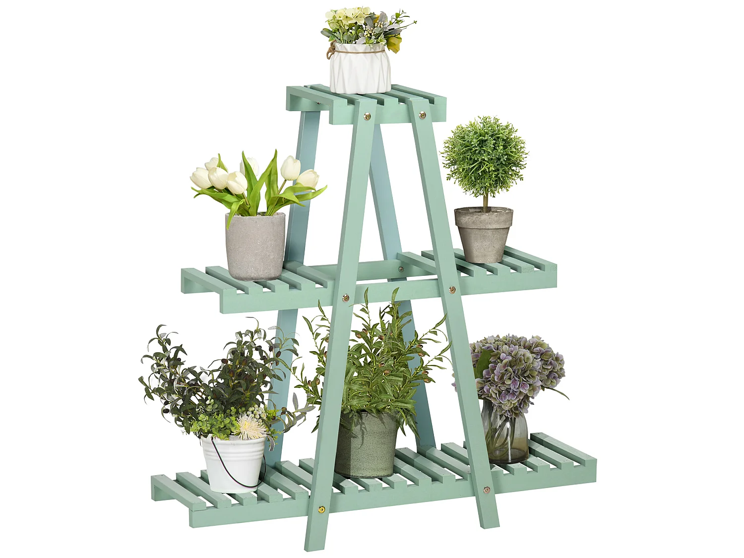 Estantería para plantas verde 76x26x76 cm Outsunny