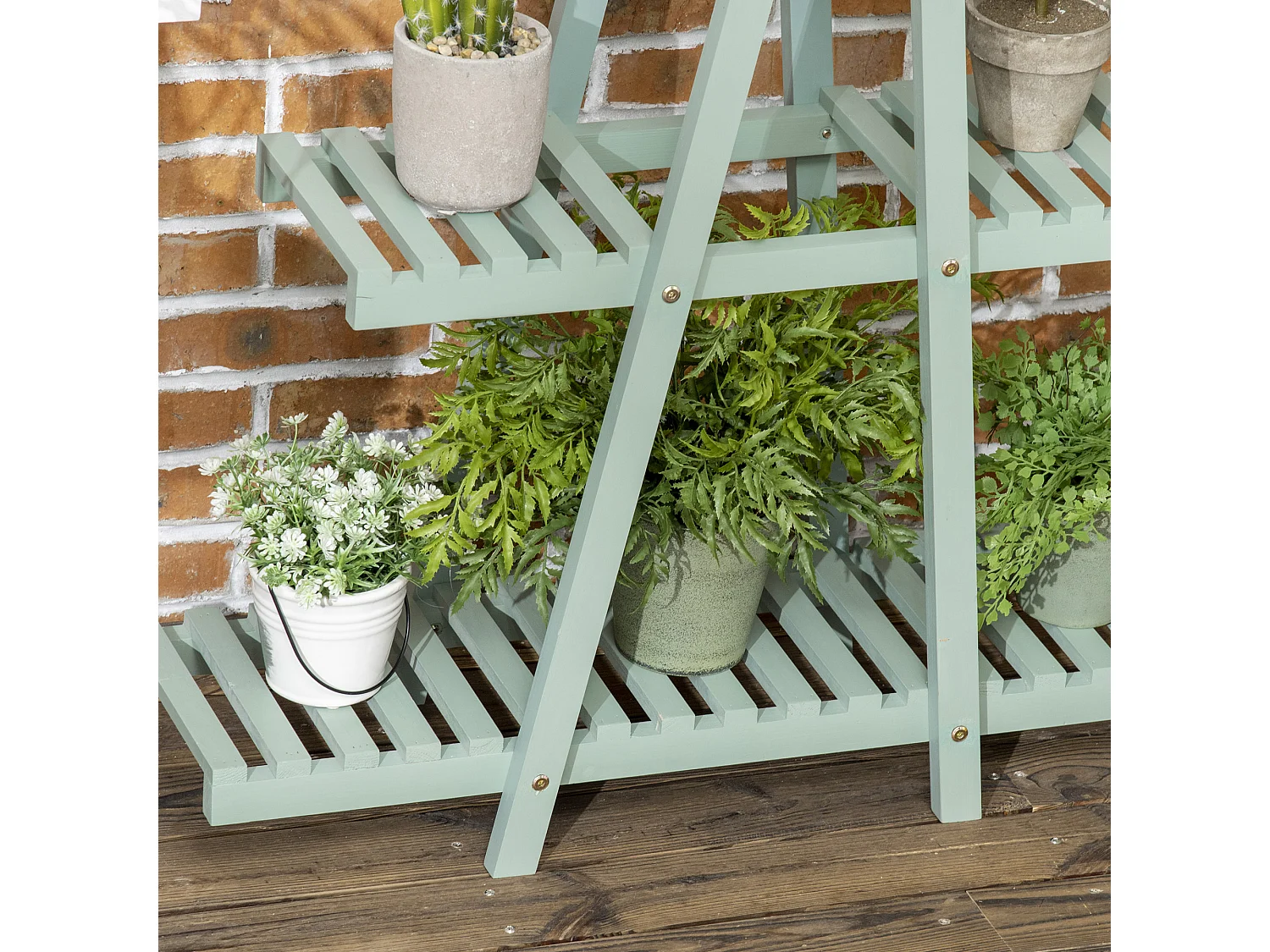 Estantería para plantas verde 76x26x76 cm Outsunny