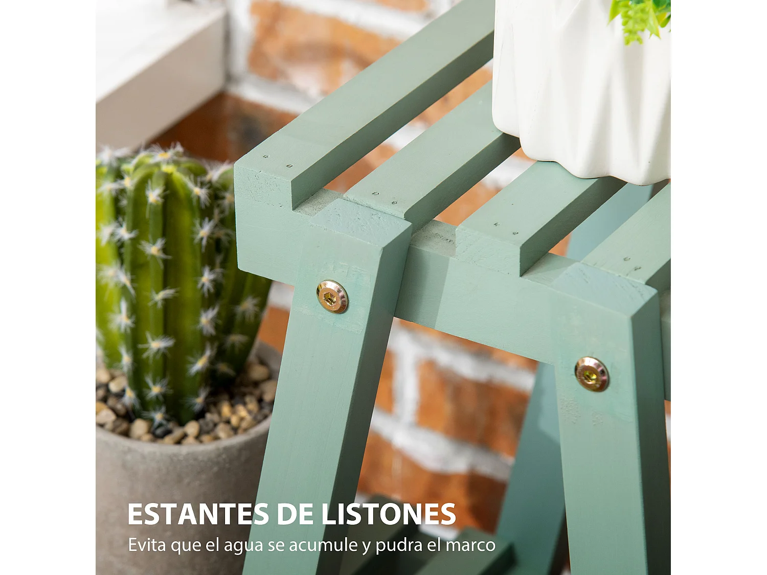 Estantería para plantas verde 76x26x76 cm Outsunny