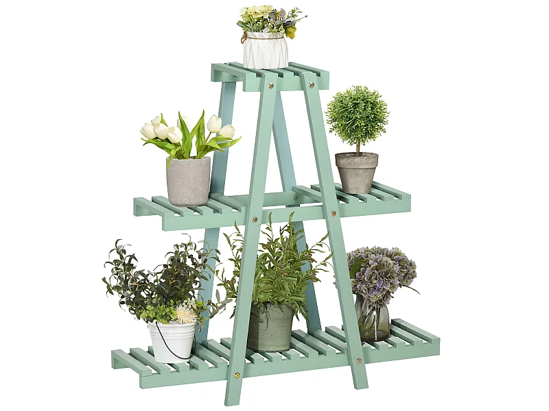 Estantería para plantas verde 76x26x76 cm Outsunny