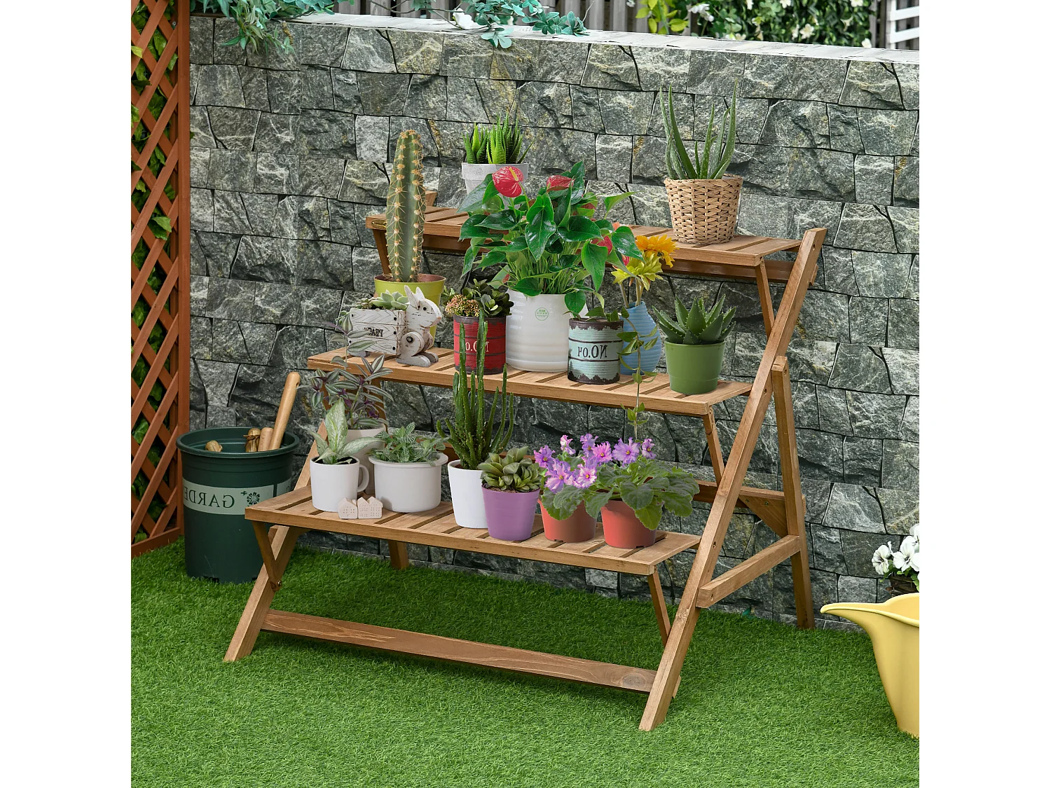 Estantería para plantas marrón 101x83x88 cm Outsunny