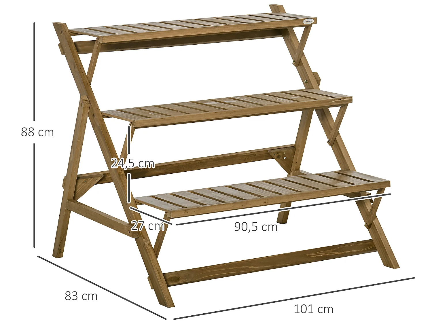 Estantería para plantas marrón 101x83x88 cm Outsunny