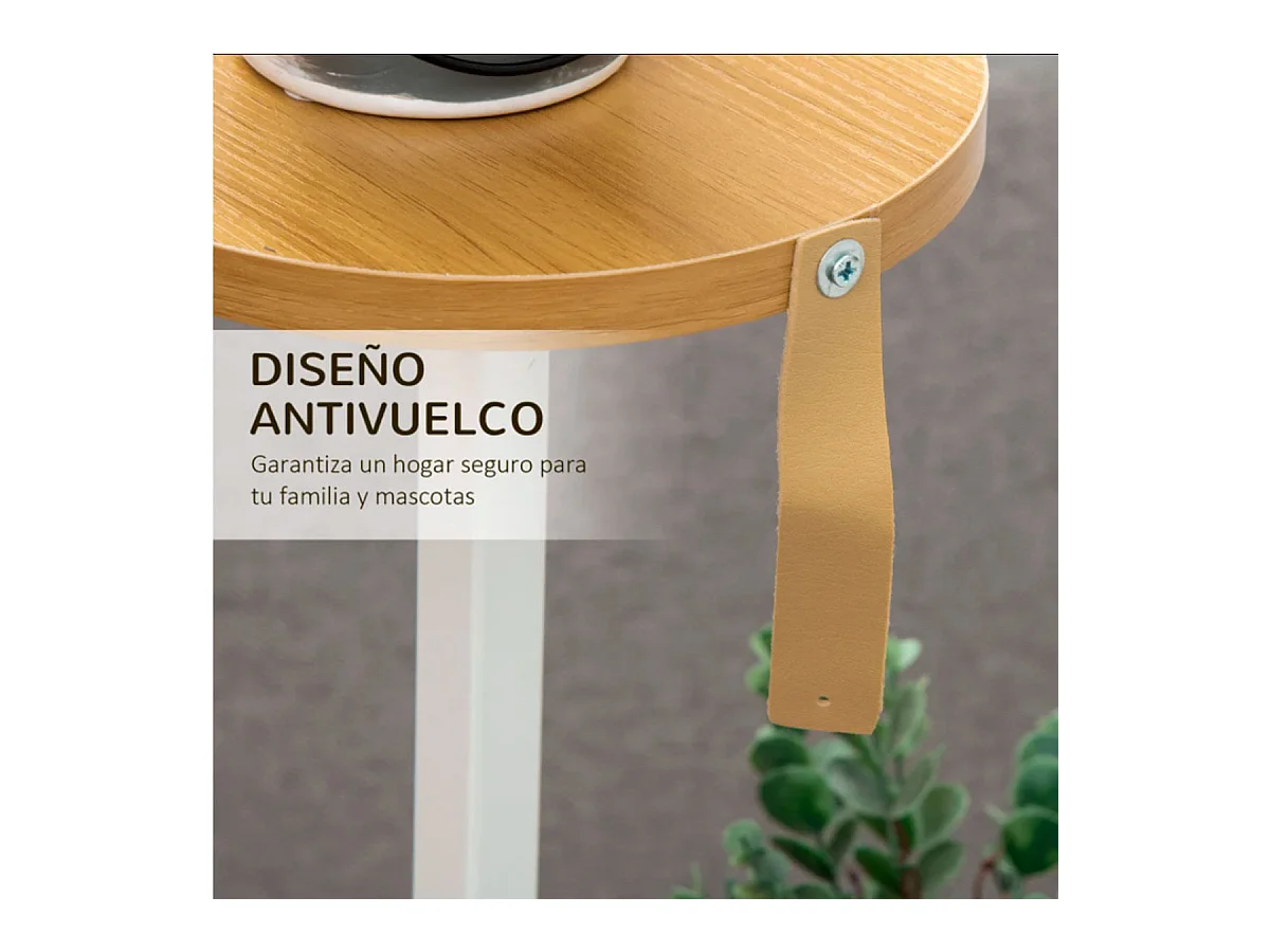 Soporte para plantas blanco y natural 40x40x95.5 cm Outsunny