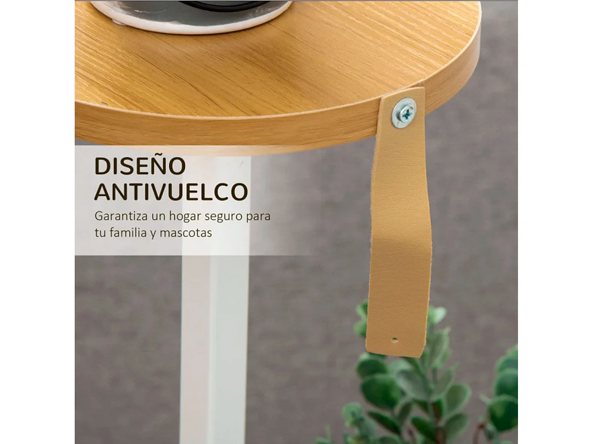 Soporte para plantas blanco y natural 40x40x95.5 cm Outsunny