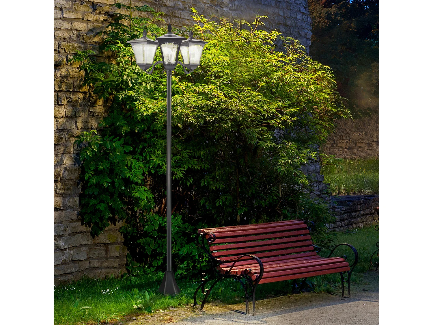 Farol de jardín negro 51.5x47x182.5 cm Outsunny