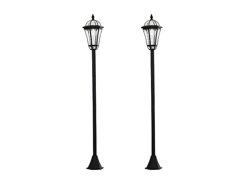 Faroles de jardín negro 18.5x18.5x129 cm Outsunny