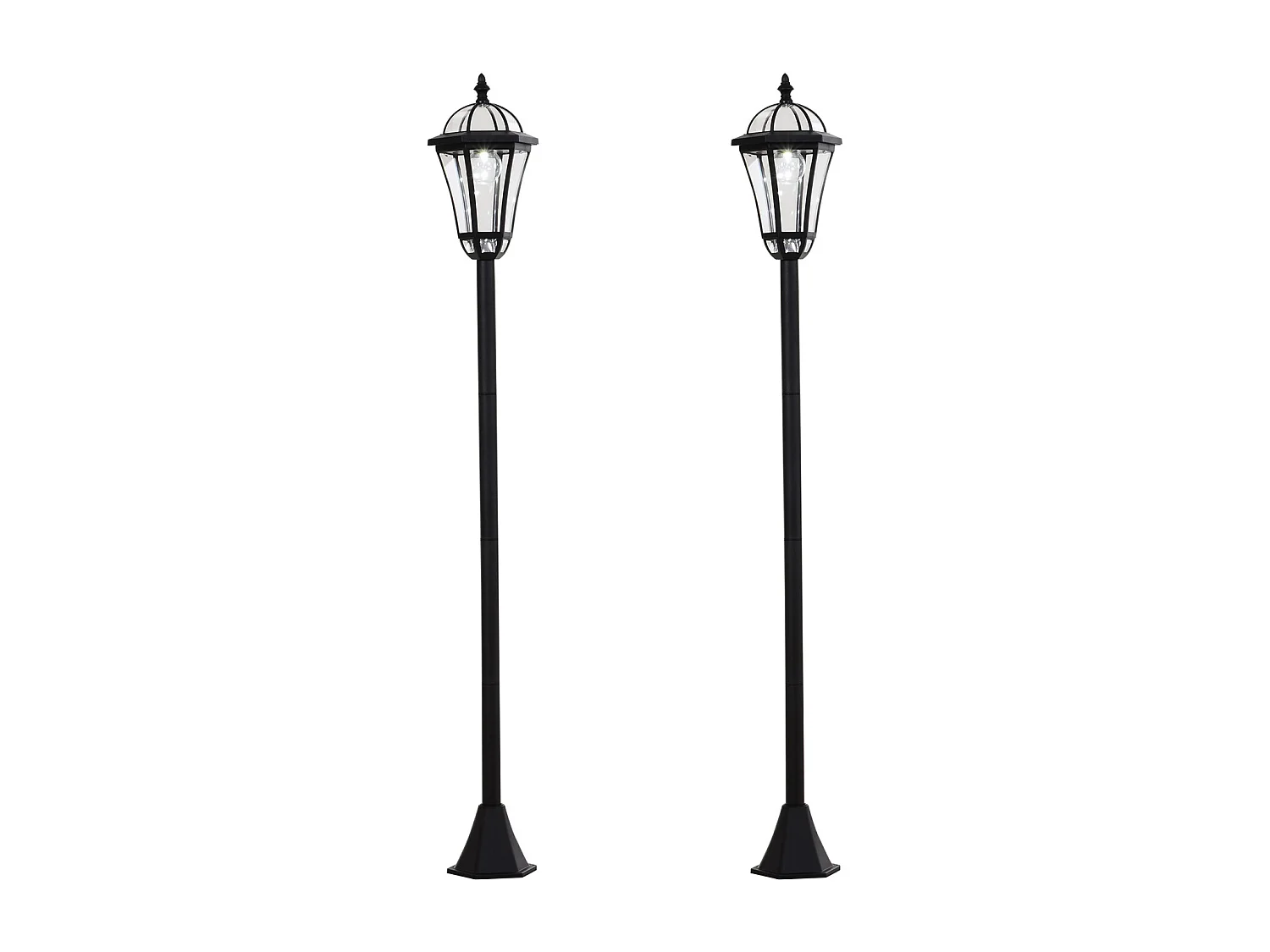 Faroles de jardín negro 18.5x18.5x129 cm Outsunny