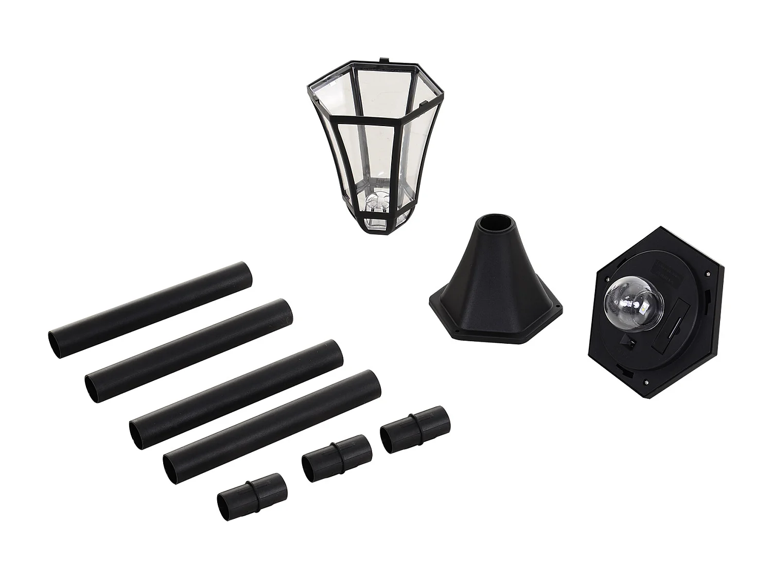 Faroles de jardín negro 18.5x18.5x129 cm Outsunny