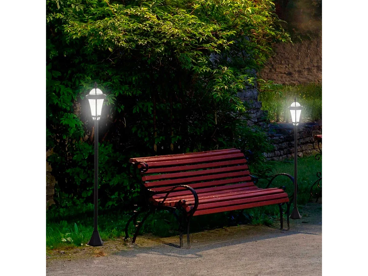 Faroles de jardín negro 18.5x18.5x129 cm Outsunny