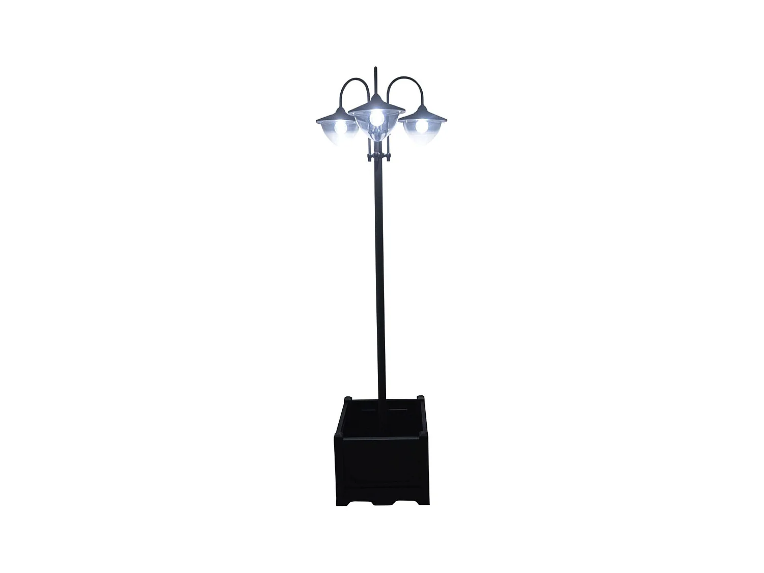 Farol de jardín negro 60x55x189 cm Outsunny