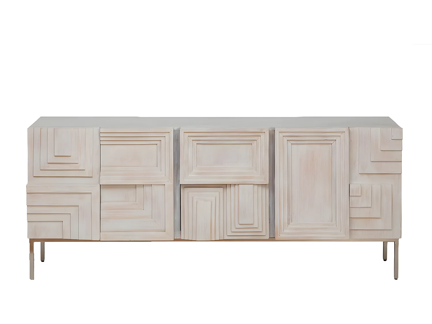 Buffet en bois de manguier blanchi Tristan