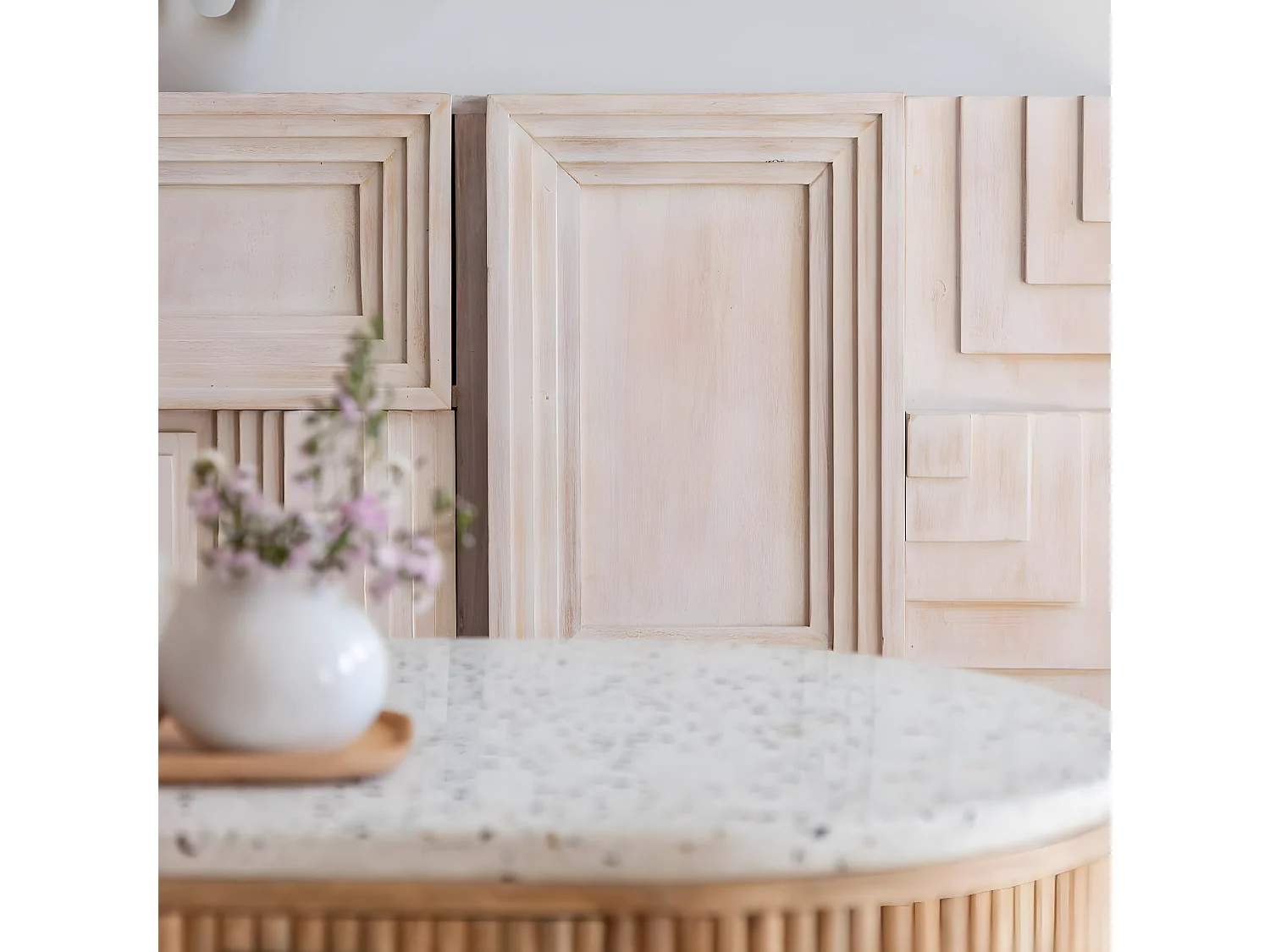 Buffet en bois de manguier blanchi Tristan