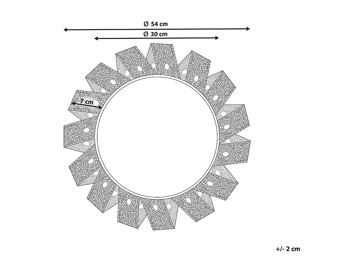Miroir MANGALORE 54 cm 54 cm Métal Blanc