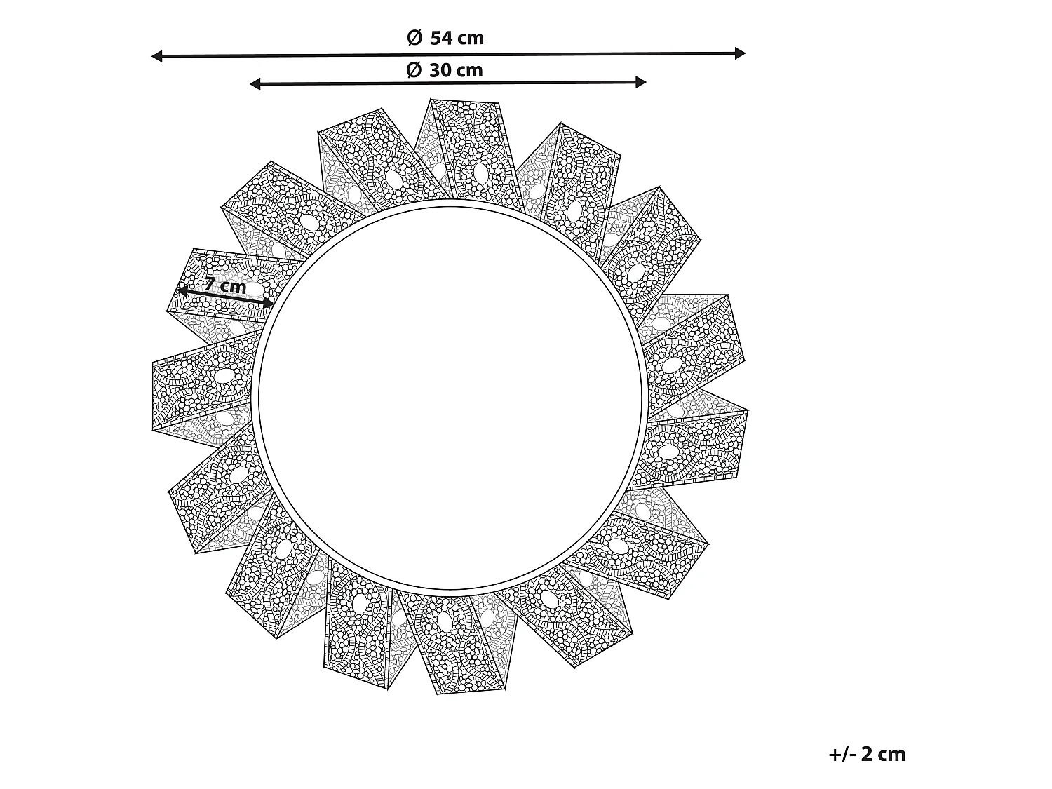 Miroir MANGALORE 54 cm 54 cm Métal Blanc