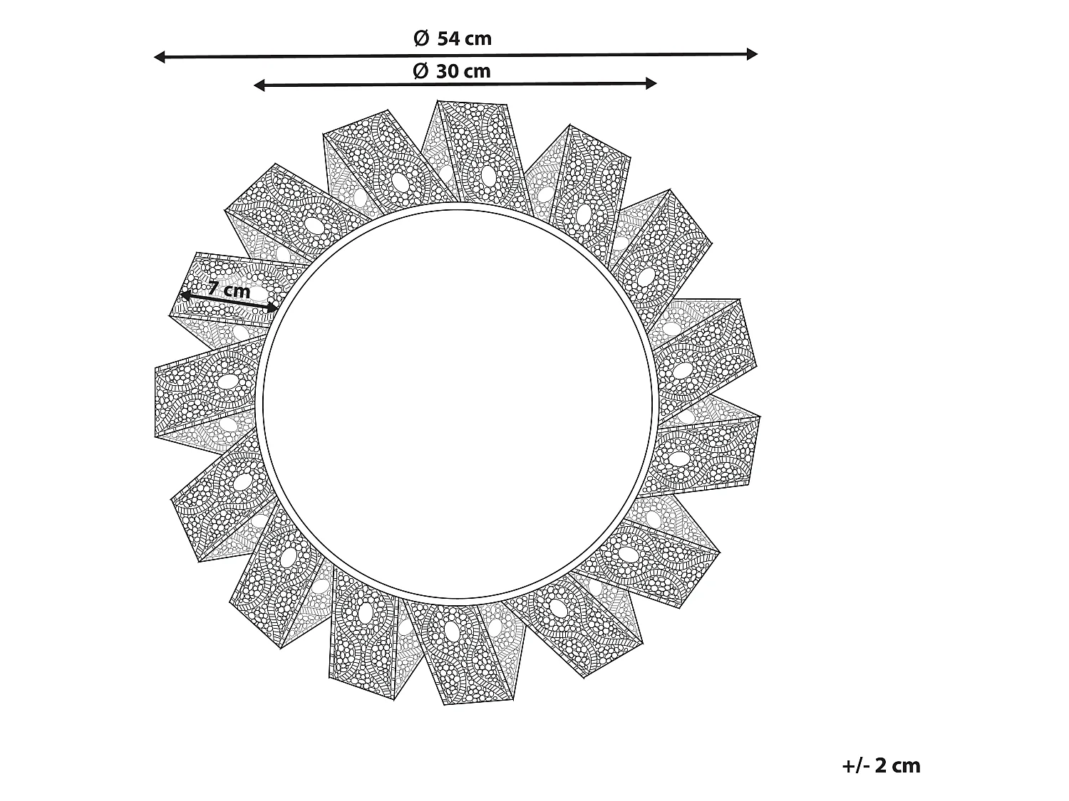 Espejo MANGALORE 54 cm 54 cm Metal Blanco