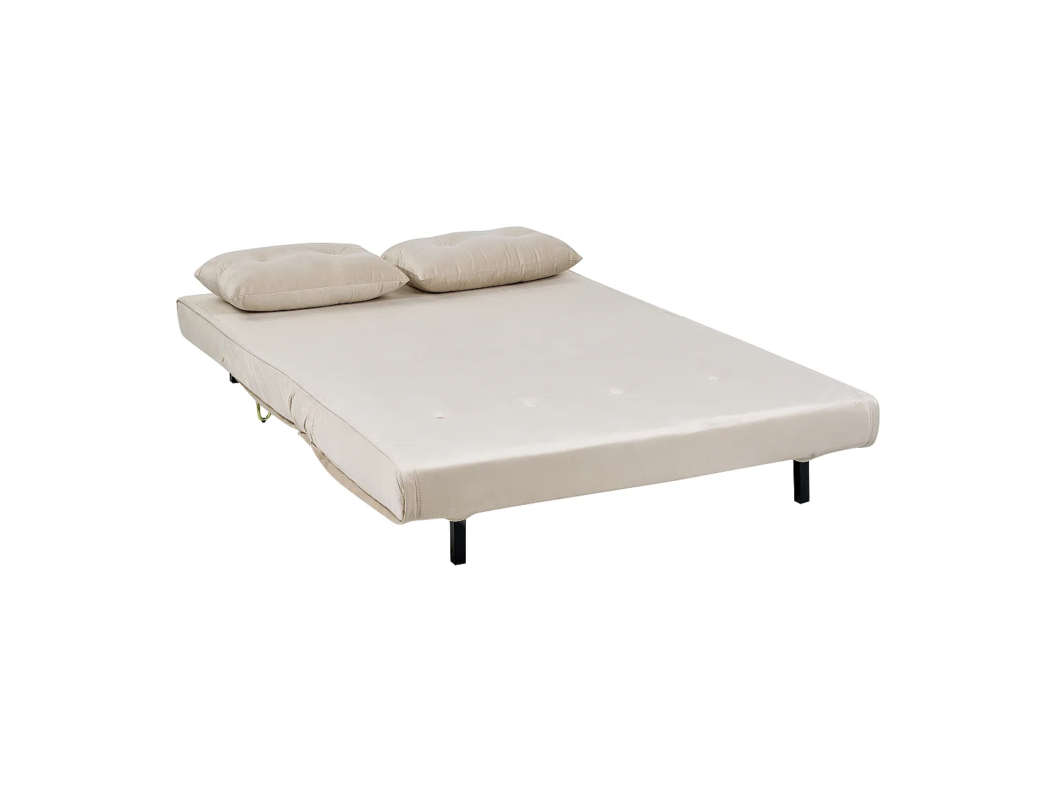 2-Sitzer Sofa beige Samtstoff mit Schlaffunktion und Zierkissen Vestfold