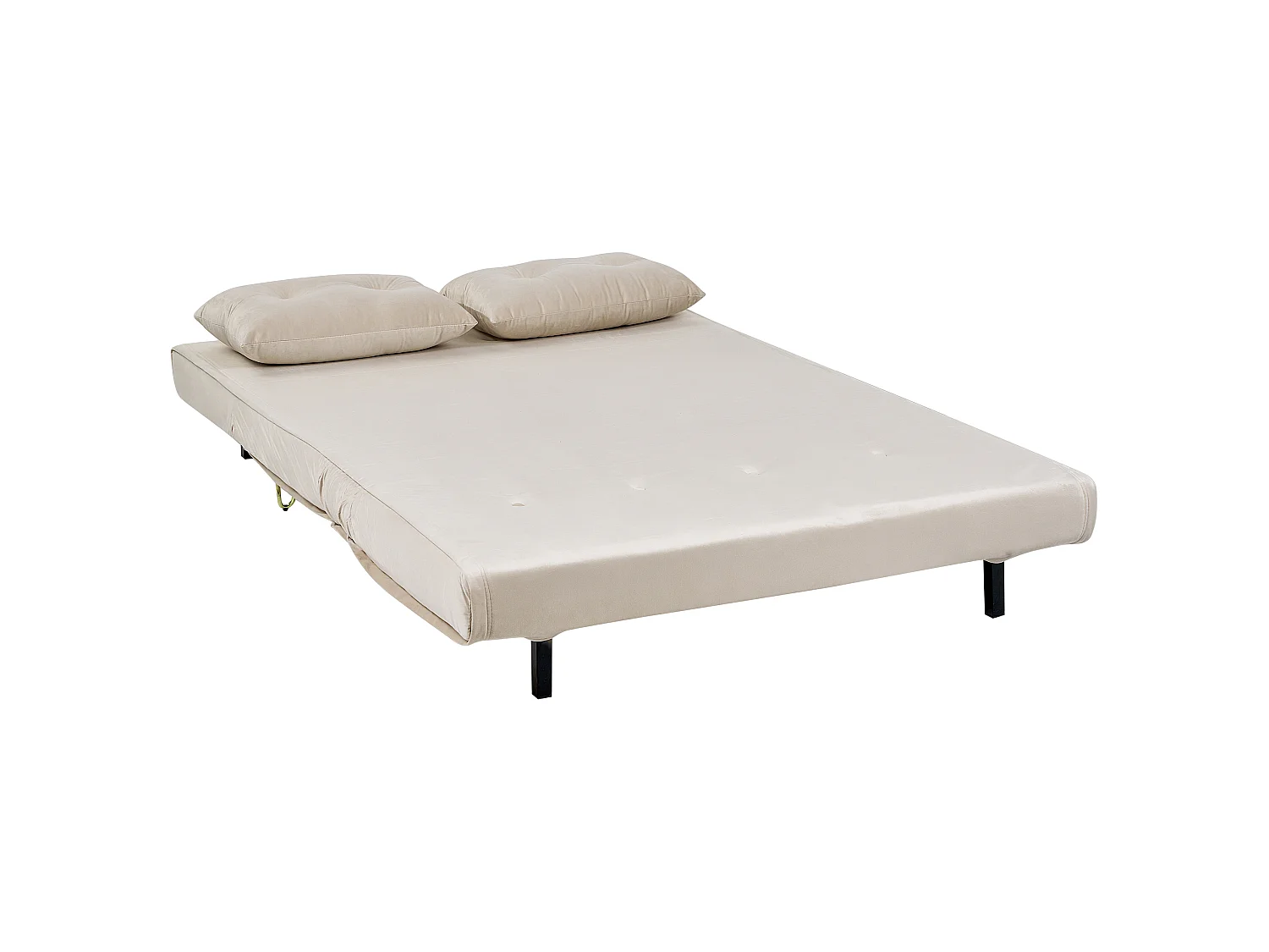 Slaapbank VESTFOLD Fluweel Beige 2-zitter