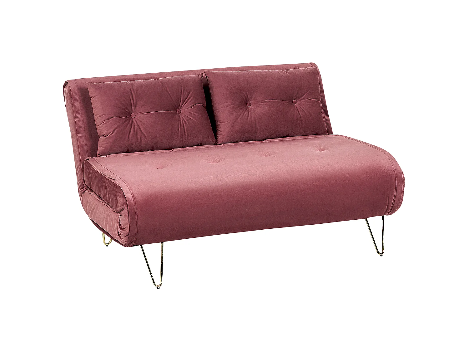 Canapé-lit 2 places VESTFOLD Velours Rose