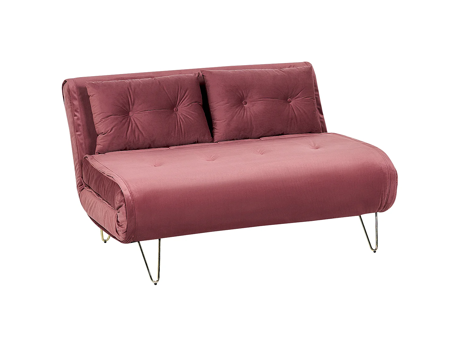 Canapé-lit 2 places VESTFOLD Velours Rose