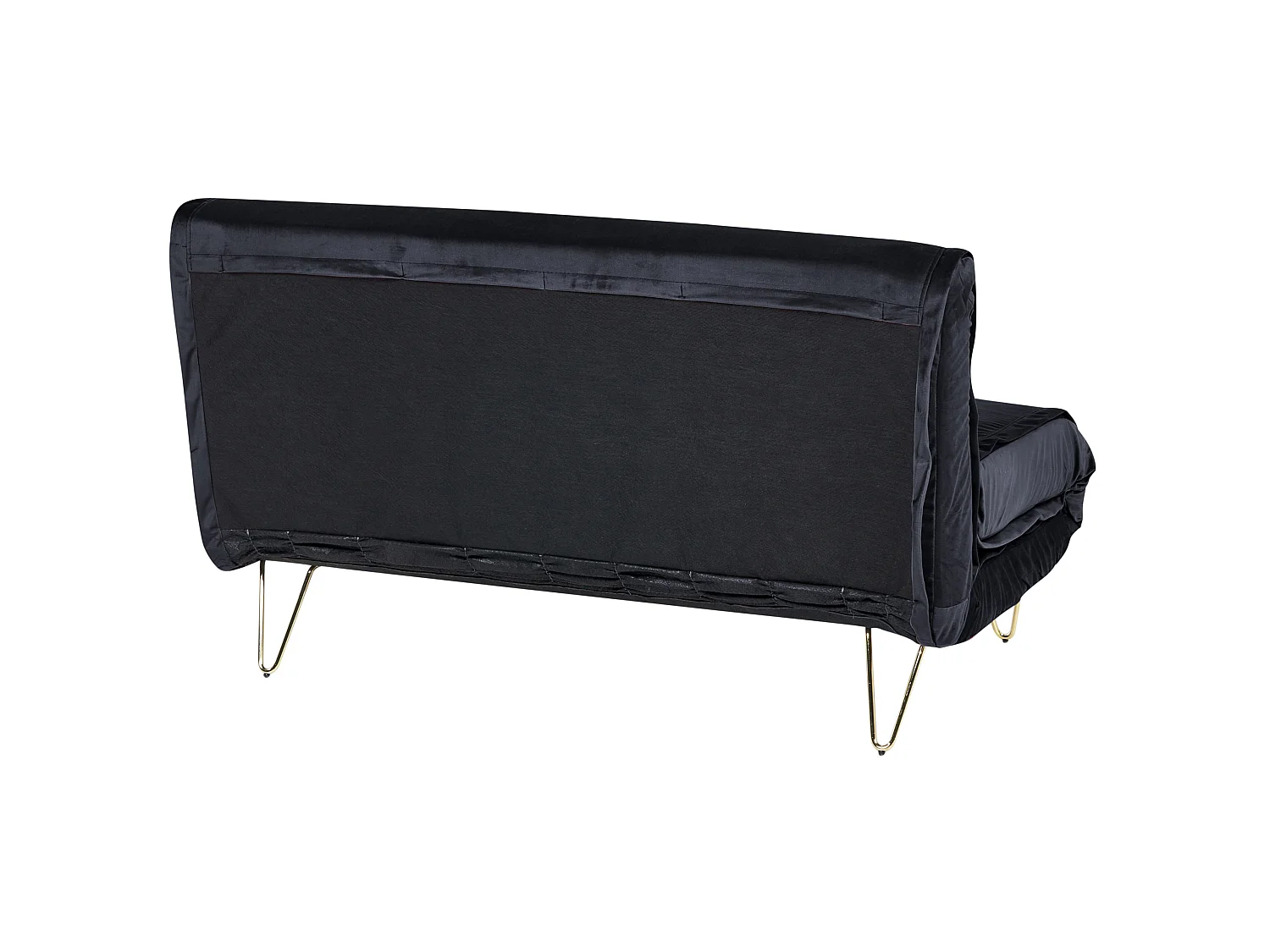 2-Sitzer Sofa schwarz Samtstoff mit Schlaffunktion und Zierkissen Vestfold