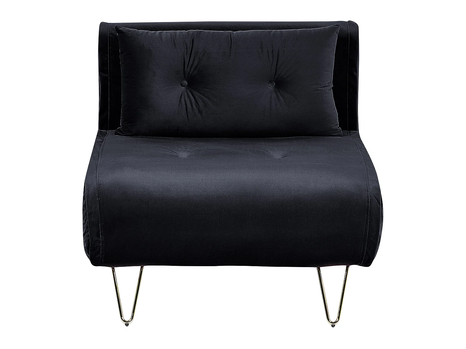 Einzelsofa aus schwarz Samtstoff mit Schlaffunktion und Zierkissen Vestfold
