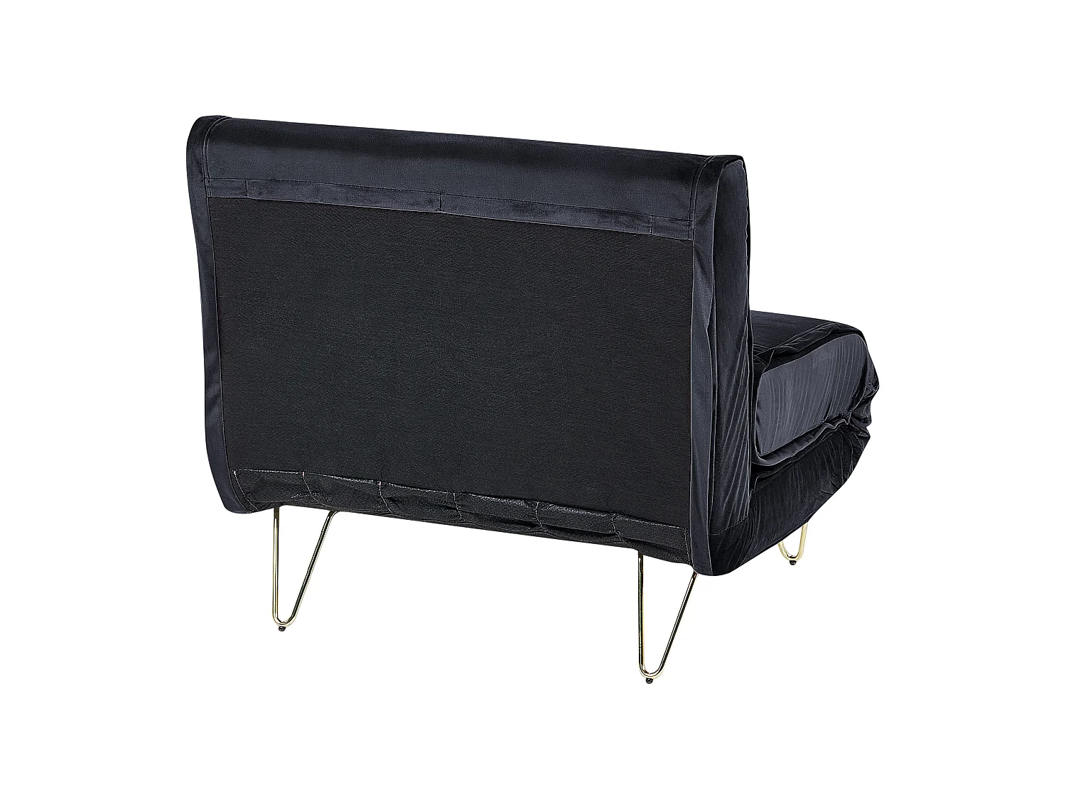 Einzelsofa aus schwarz Samtstoff mit Schlaffunktion und Zierkissen Vestfold