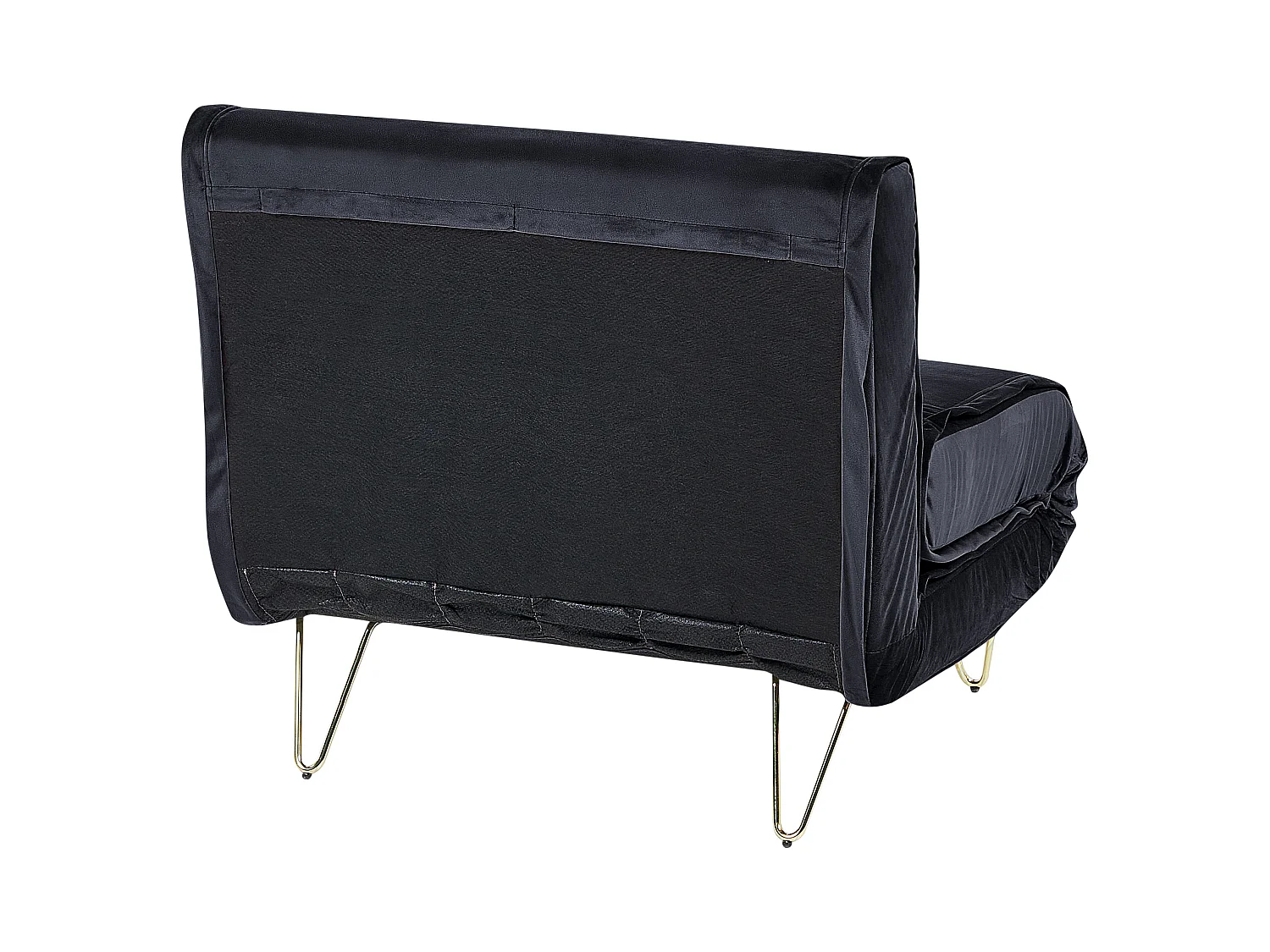 Einzelsofa aus schwarz Samtstoff mit Schlaffunktion und Zierkissen Vestfold