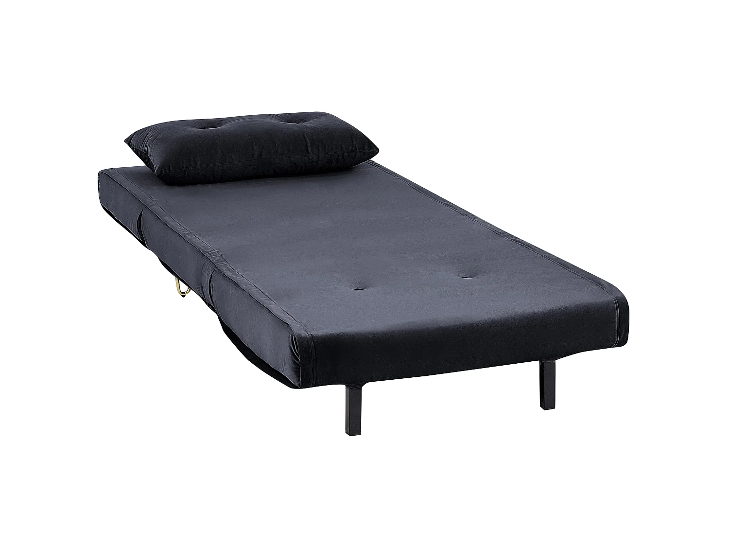 Divano letto singolo VESTFOLD Velluto Nero