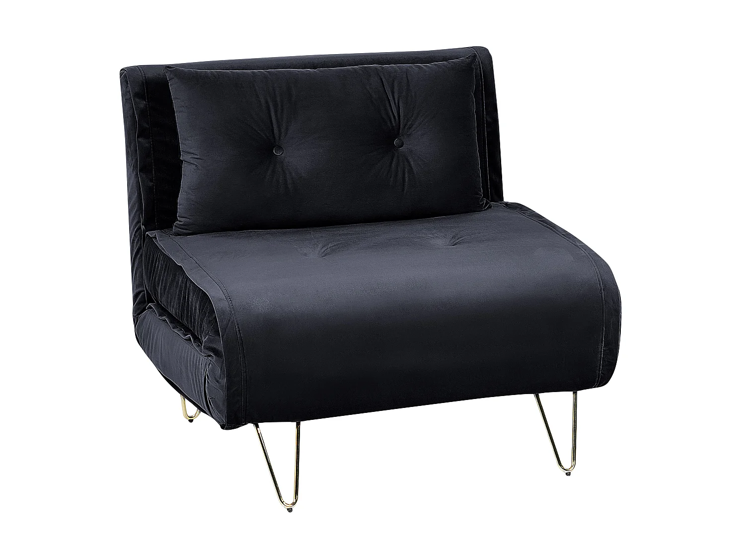 Divano letto singolo VESTFOLD Velluto Nero