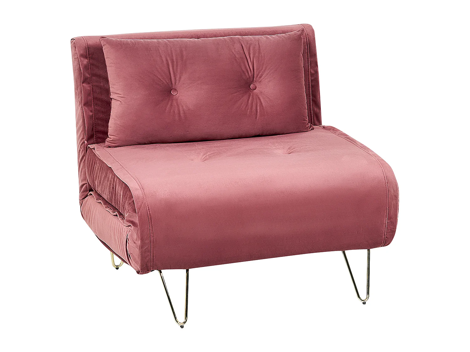 Fauteuil convertible VESTFOLD Velours Rose