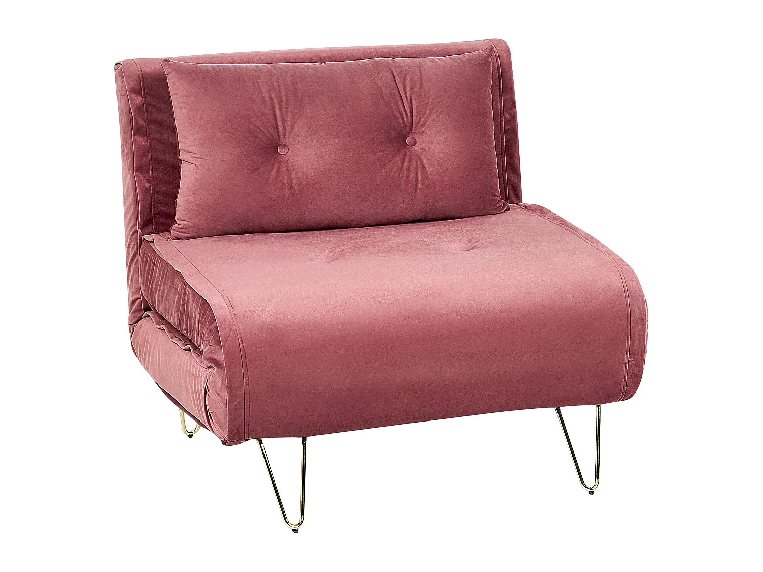 Fauteuil convertible VESTFOLD Velours Rose