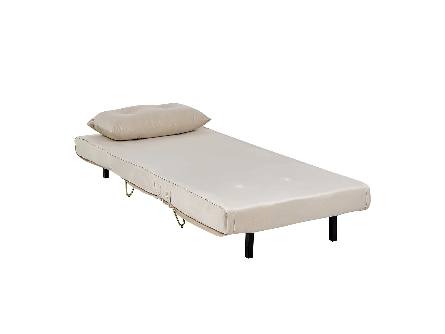 Sofa rozkładana jednoosobowa VESTFOLD Welur Beżowy