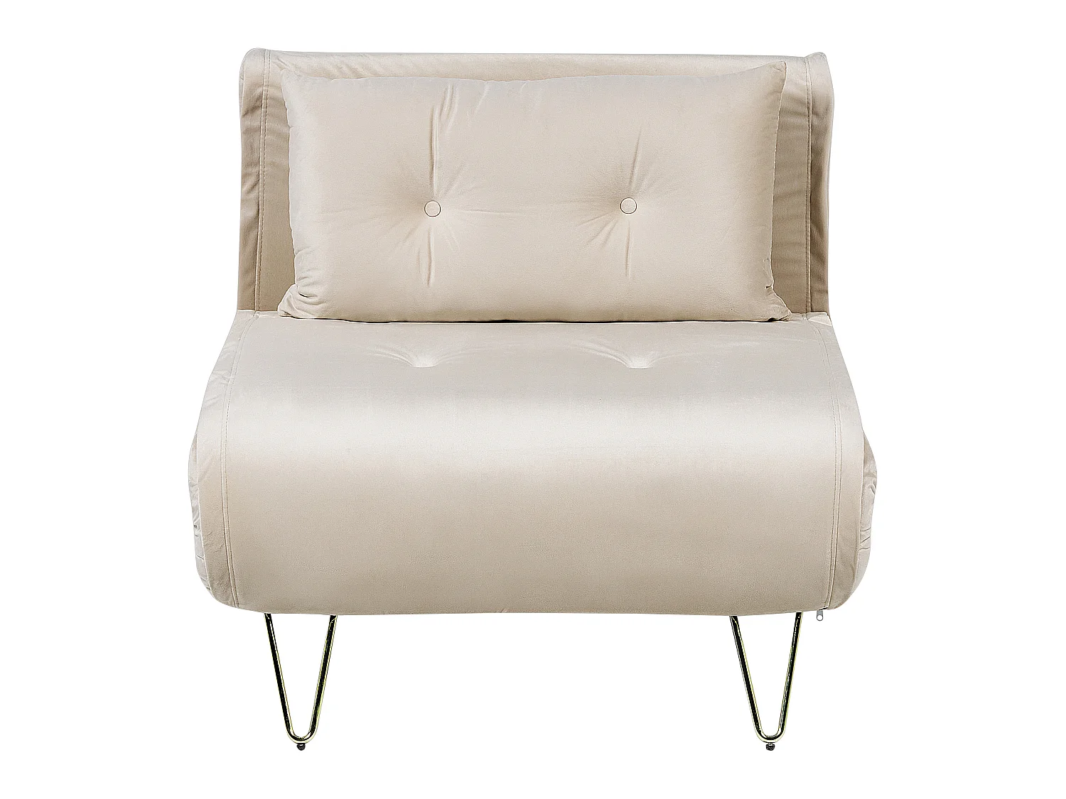 Sofa rozkładana jednoosobowa VESTFOLD Welur Beżowy