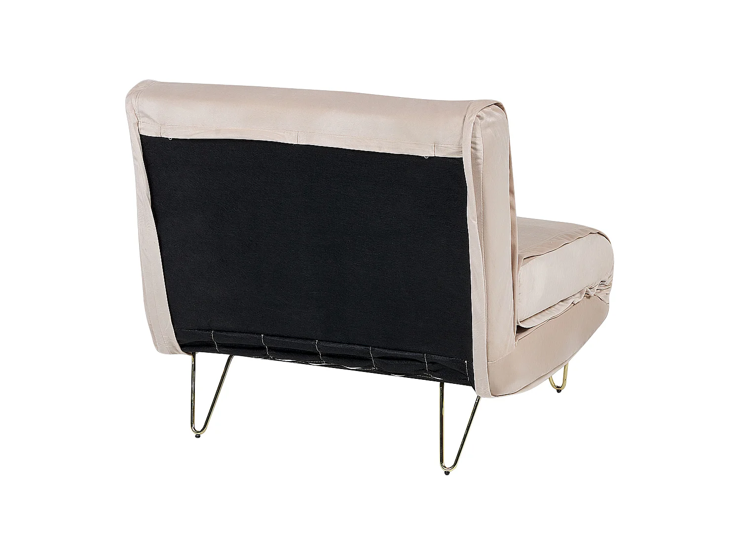 Sofa rozkładana jednoosobowa VESTFOLD Welur Beżowy