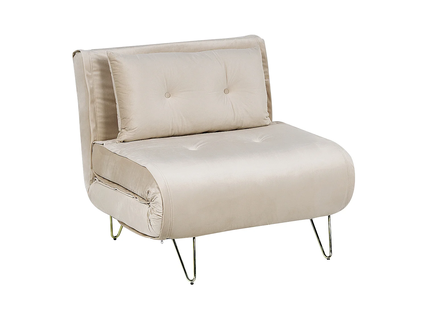 1-Sitzer Schlafsofa VESTFOLD Samtstoff Beige