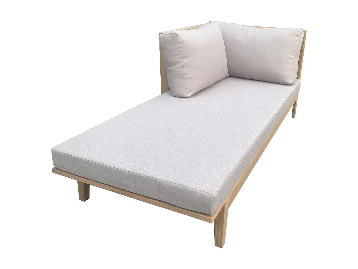 Salon de jardin en acacia 4 places PANGKOR - coussins sable - HAPPY GARDEN