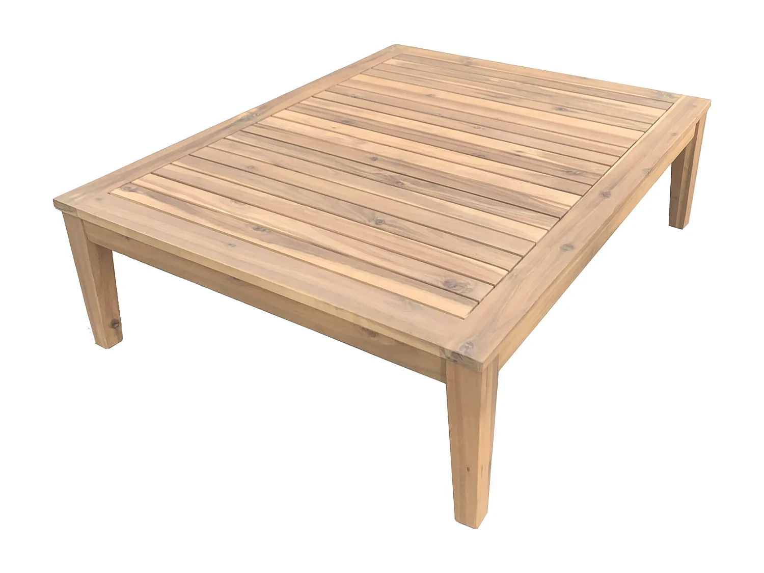 Salon de jardin en acacia 4 places PANGKOR - coussins sable - HAPPY GARDEN