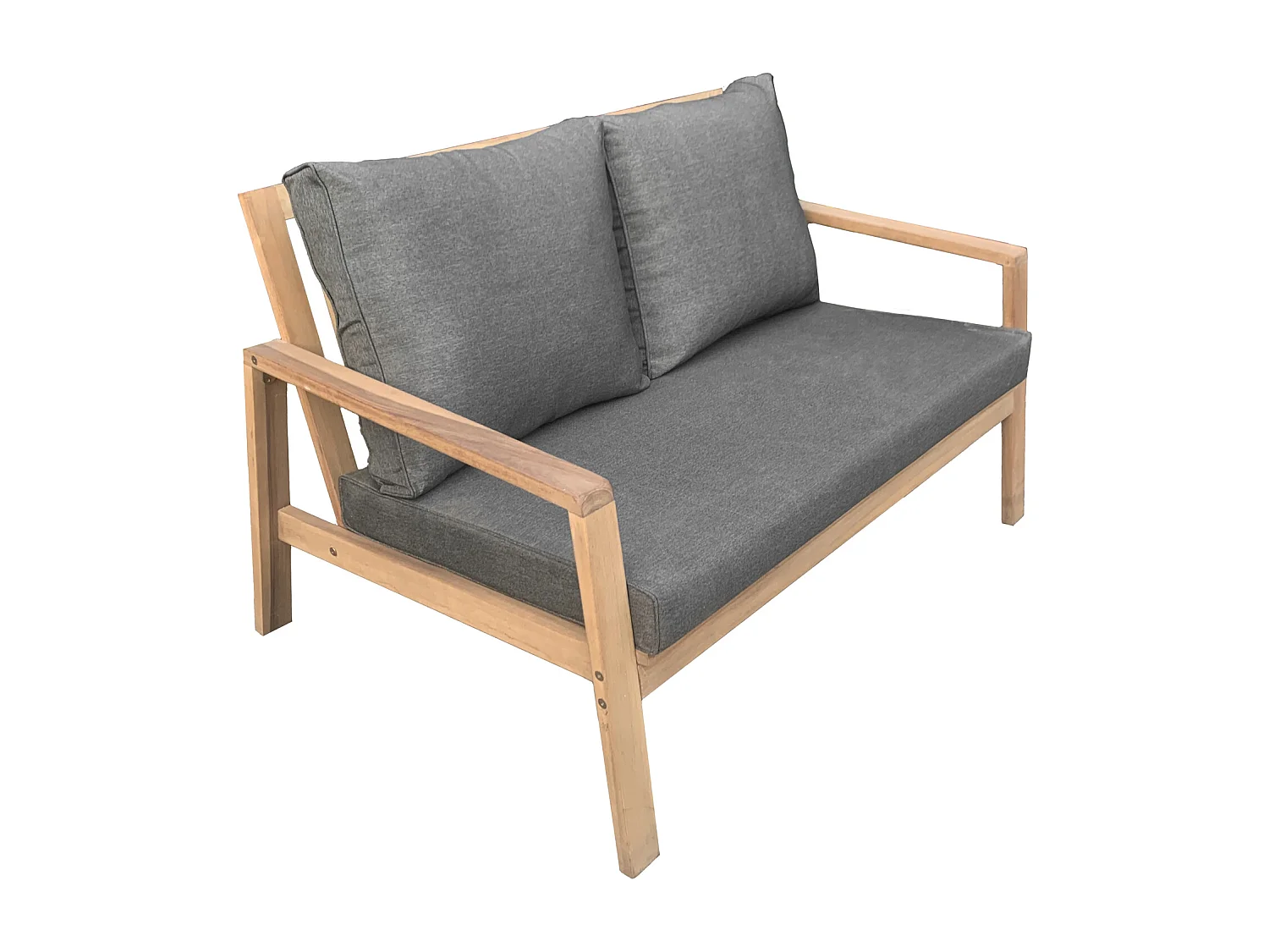 Acacia tuinmeubelset GILI 4 zits - grijze kussens