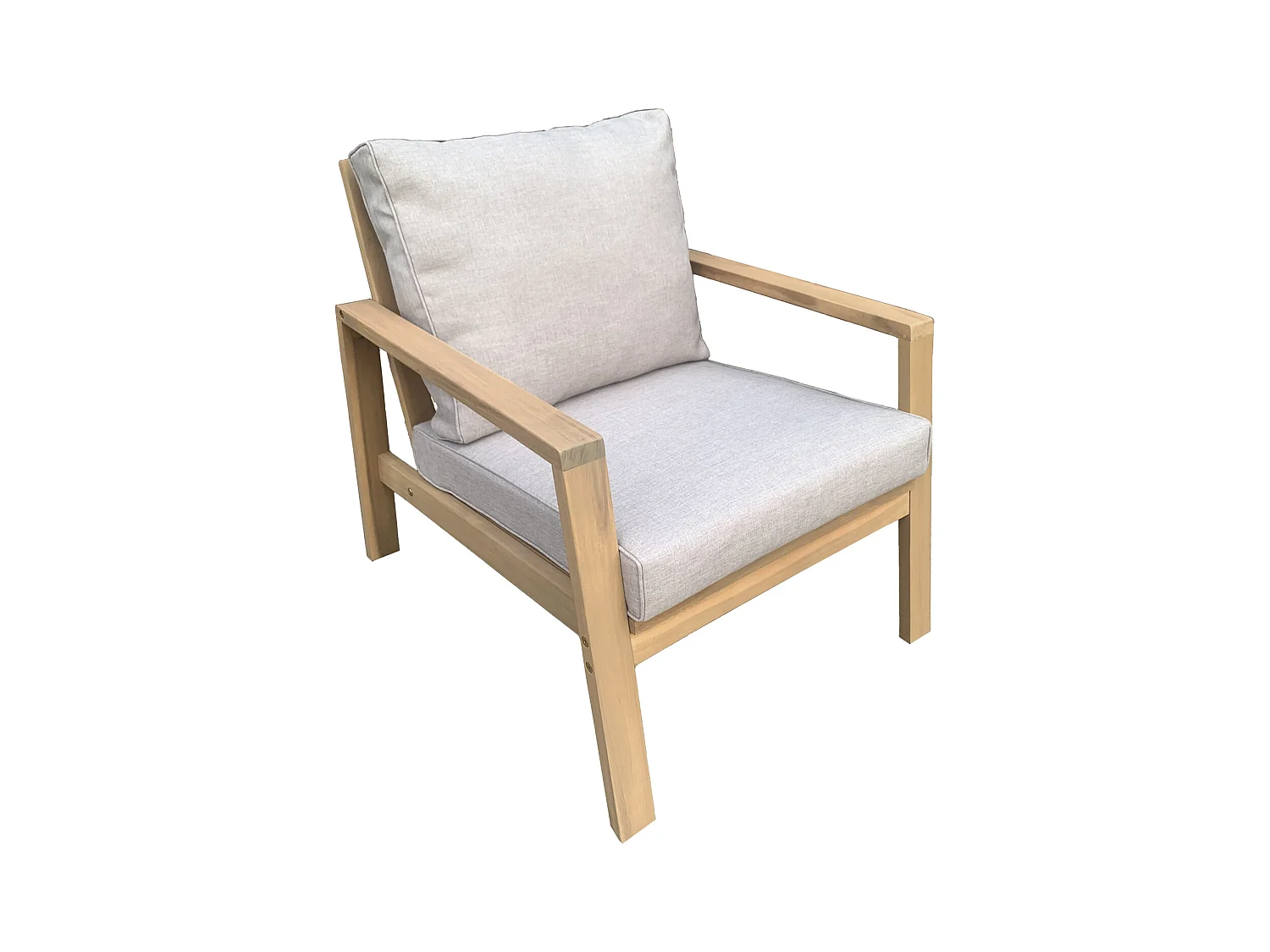 Conjunto de muebles de jardín de acacia GILI 4 plazas cojines arena