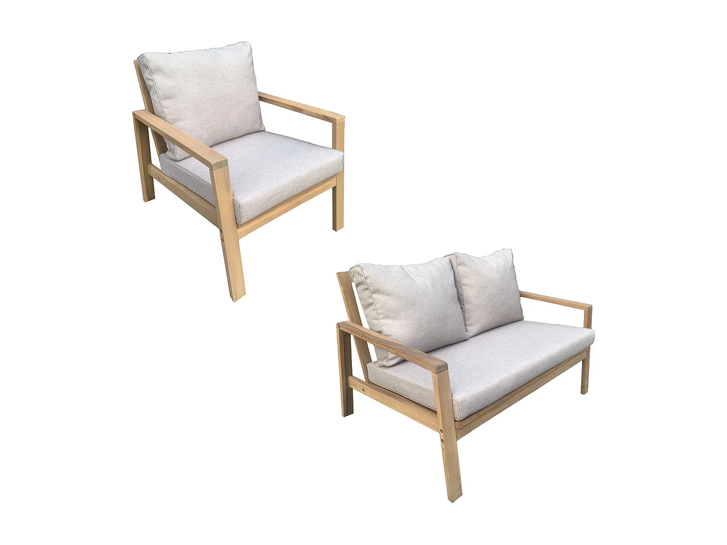 Conjunto de mobiliário de jardim Acacia GILI 4 lugares - almofadas de areia