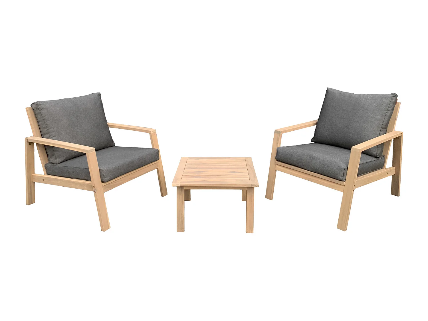 Acacia 2-zits tuinset GILI - grijze kussens