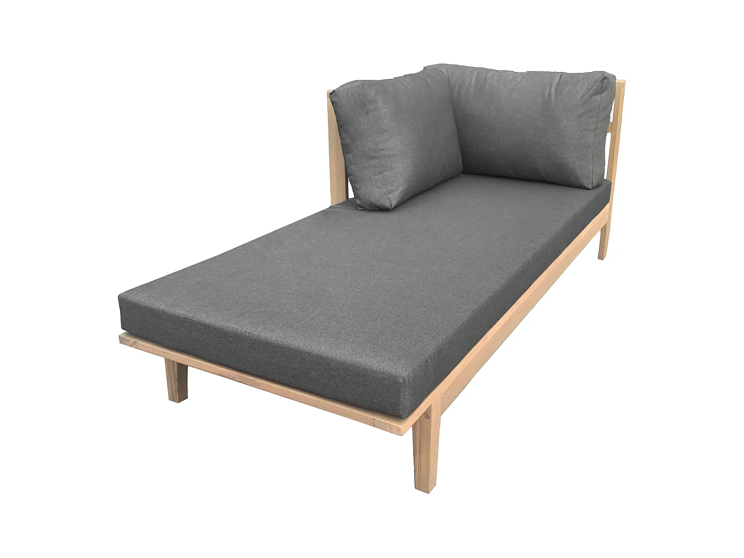 Gartenmöbel aus Akazienholz 4-Sitzer PANGKOR - graue Kissen