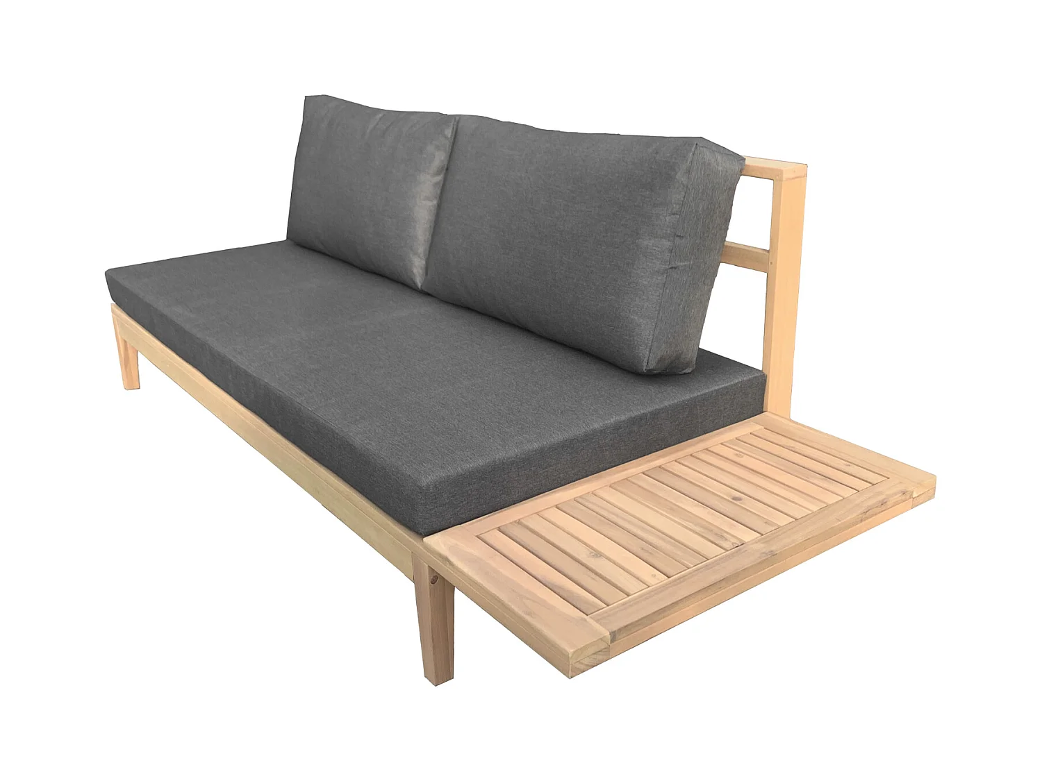 Gartenmöbel aus Akazienholz 4-Sitzer PANGKOR - graue Kissen